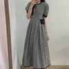 Gagarich Women Dress Vintage New Summer Abiti scozzesi delicati Stile coreano O-Collo Girl A-line Vestidos 210303