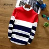 Dimusi Jesień Męskie sweter sweter Casual Mężczyźni O-Neck Paski Turtleneck Koszula Mężczyzna Wełna Slim Fit Dzianiny Pull Swetry Odzież1