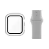 Glasfodral + rem för Apple Watch Band 44mm 40mm 38mm 42mm 40mm 44mm 41mm 45mm Silicone Smartwatch Watchband Armband Iwatch 3 4 5 6 7 SE