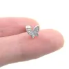 1Pc Butterfly Cartilage Studs Cubic Zirconia Helix Tragus Conch Screw Back Earring Stainless Steel Piercing Jewelry Women