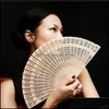 Decoration Event Festive Supplies & Garden Chinese Aromatic Wooden Hand Portable Lady Wedding Handmade Folding Fans Home Decor Party Favors