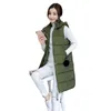 Vinter Kvinnor Bomull Down Vest Plus Storlek M-5XL Ärmlös Varm Hooded Loose Casual Lång Vest Kvinnlig OuterWear Padded Jacket 211105