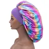 Elastyczna satynowa maska ​​wanna kapelusz kobiety dziewczynka night beanie szerokie zespół headwrap spanie czapki turban akcesoria mody