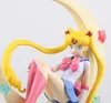 Söt anime Sailor Moon Tsukino Usagi PVC Action Figure Collectible Model Doll Kids Toys Gifts 15cm Q06213651504