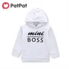 الربيع والخريف من المألوف ميني بوس الصلبة Longsleeve Hoodie للطفل الصغير Hoodies 210528350247