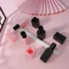 500 pz 12.1mm Nero Opaco Rosa Quadrato FAI DA TE Tubi di Rossetto Vuoti Riutilizzabili Balsamo per le labbra Gloss Holder Tubo Contenitore con Tappo per labbra