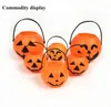 Seau à citrouille pour Halloween, fournitures de décoration, fourre-tout à bonbons, smiley, accessoires de bar amusants et délicats, aménagement du lieu de l'événement