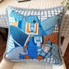 Luxury Designer Pillow Case Kuddehölje Högkvalitativ skyltar Tassel Printing Carriage Pattern 50 * 50cm För Hem Dekorativ Kontor PillowCase Julklappar