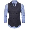 Herrvästar 2021 Suit Vest Högkvalitativ Bröllop Business Waistcoat Jacka Casual Slim Fit Gilet Homme för Groosmen 3XL 4XL