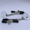 Morsetti per capezzoli in vetro Pyrex Bondage Novità per adulti Prodotto sexy Clip per latte in metallo Clip per clitoride al seno femminile Massaggio Giocattoli del sesso per il gioco degli amanti