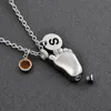 Pendentif Colliers Bayby Foot Forme Collier d'urne de haute qualité pour cendres Memorial Crémation Keepsake Urnes Bijoux unisexe avec alphabet275v