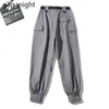 Streetwear Cargo Broek Dames Casual Joggers Hoge Taille Losse Vrouwelijke Lange Broek Sjerpen Dames Hip Hop Dace 210601