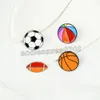 Épingles en émail Football Basketball enfants broche garçon sport étudiant Rugby ballon broches sac à dos Badges veste broche bijoux accessoire