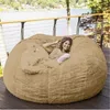 Cushion/Decorative Pillow Sale 7ft 180cm Giant Fur Bean Bag Cover Living Room Furniture Big Round Soft Fluffy Faux BeanBag Lazy Sofa Bed