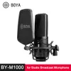 Boya by M800 M1000 Grote Diafragma Rophone Low-Cut Filter CardioID Condensator Studio Broadcast Live Vlog Video Mic