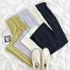 Yeeloca Bekvämt slitage Lossa kostymbyxor Höst Kvinnor Drape Wrinkle High Waist Rakbyxor Enkel Tunna Casual Pants Q0801