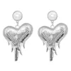 Dangle Lustre Haute Qualité Métal Boucles d'Oreilles Coeur Tendance Mode Cristal Chic Doux Géométrie Style Amusant Bijoux Insolite Fille Premier Choix Pour Soirée Accessoires