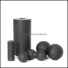 Blocs Fournitures de Fitness Sports de Plein Air 5Pcs Yoga Mas RollerFitness Ball Foam Roller Set pour les maux de dos Traitement auto-myofascial Pilates