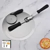 Pizza Shovel Spatel Plasthandtag Vikbar Rund Rostfritt Stål Non-stick Pastry Paddle Kök Bakning Tårta Verktyg Tillbehör