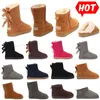 2022 Classic mini boots fluff collar australia australian shoes women womens short lridescen winter snowboot girls lady akato furry satin booties outdoors