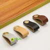 Handles & Pulls 2 Pcs Pure Copper Leather Handle Nordic Modern Cabinet Door Wardrobe Drawer Brass Real Single Hole