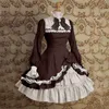 Vestidos casuais vestido gótico lolita vintage plissado laço bonito manga comprida festa noite dia das bruxas jovem garota cosplay fantasia moda