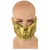 Andere Event Party Supplies Spiel Mortal Kombat SCORPION Cosplay Maske Golden Half Face Latex Damen Herren Halloween