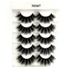 5PAIRS 3D FAUX MINK Lashes Fluffy Wispy False Eyelashes Bulk Cruelty Gratis tjock lång ögonfransförlängning