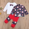 Mababy 0-3Y Noel Toddler Bebek Erkek Bebek Giysileri Set Karikatür Santa Ceket Yay T Gömlek Pantolon Noel Kıyafetler Erkek Beyefendi Suit 210226