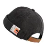 Top Caps Retro Düz Renkli Beanie Docker Cap Rolled Cuff Mızmız Etiket Hip Hop Kafatası Şapkası XX9D9470150