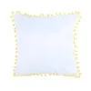 Blank Sublimation Pillowcase Colorful Edge Ball Heat Transfer Printing Cushion Cover 40X40cm DIY Satin Pillow Covers