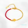 Luxury- 2022 Новогодние Браслеты Braclets Благословение Двухградную полуцепежущую красный веревку Титановый сталь Праздничный трансфер Браслет