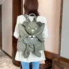 2021 модный холщовый рюкзак с куклой-медведем, женский школьный рюкзак большой вместимости для отдыха и путешествий, школьный рюкзак 2758