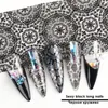 Calcomanías de calcomanías 10pcs flor de encaje negro para clavos para uñas manicura holográfica lámina de uñas brillantes arte adhesivo decoración adhesiva set ch526 PR