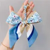 Small Fresh Fruit Pattern Silk Scarf Butterfly Car Keychain Creative Fabric Key Chain Bag Pendant Cute Temperament G1019