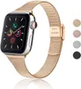 Lyxigt Milanese band För Apple Watch Ultra 49mm band 45mm 41mm 44mm 40mm 42mm 38mm Smarta tillbehör Silm Meatl armband iwatch Bands serie 8 7 6 SE 5 4 3