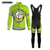 Racing Sets Tenue Velo Homme 2021 Komplett sommarcykelpost Man Långärmad MTB Kläder Cykel Team Jersey Set Bike Wear Outfit