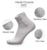 Chaussettes pour hommes 5 paires/lot hommes Compression en Fiber de bambou été longue affaires décontracté sport hommes robe chaussette cadeaux de haute qualité