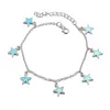 Retro prata borla forma ameixa pequena flor coração pingente bracelete moda simples pulseiras