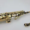 SUZUKI SOPRANO SAXOPHONE B Plan Black Nickelpläterad Woodwind Instrument med Gold Keys Case Munstocke Tillbehör