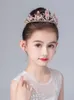 Fermagli per capelli Mollette Tiara per bambini Corona da principessa Rosa Perla Cristallo Fascia per capelli Ragazza Compleanno per bambini Accessori per spettacoli