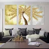 Golden Fortune Tree Leaves Abstract Art Plant Cuadros Print Wall Decorations Luxury Gold Modern Posters Vardagsrum Heminredning