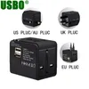 Smart Power Plugs White Black 5V 2.1A 1A Universal International Adapter World Travel 2 USB Charger Adapter med AU US UK EU Converter Plug