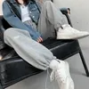 QWEEK Gray Jogging Sports Pants Women Baggy Harajuku Sweatpants Korean Fashion Black Sweat Trouses For Female Joggers Oversize 210925