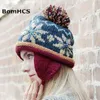 Bomhcs 100％手作りの民族のスタイルのかぎ針編みモザイクのパッチビーニーニット帽子女性の冬の暖かいキャップ211119