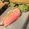 Stor 150cm Dinosaur Leksaker Docka fylld för tjejer Sleeping Ragdoll Girl Soft Baby 210728