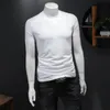 2022 summer new men's tops letter embroidery hot drill stretch T-shirt short-sleeved cotton round neck trend printing bottoming shirt