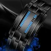 Luxury Watch Lovers Men Women Stainless Steel Blue Binary Luminous LED Electronic Display Shock Resistant Sport Watches Fashion9590093