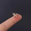 Stud 1 PCS Cute Small Shiny Zircon Stone Key Shape Ear Cartilage Cuff Earring Simple Copper Steel Bar Ball Jewelry9520870