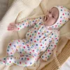 Meninos recém-nascidos manga comprida bodysuit meninas coração orgânico algodão roupas coreanas bebê menina conjunto pijama 210309